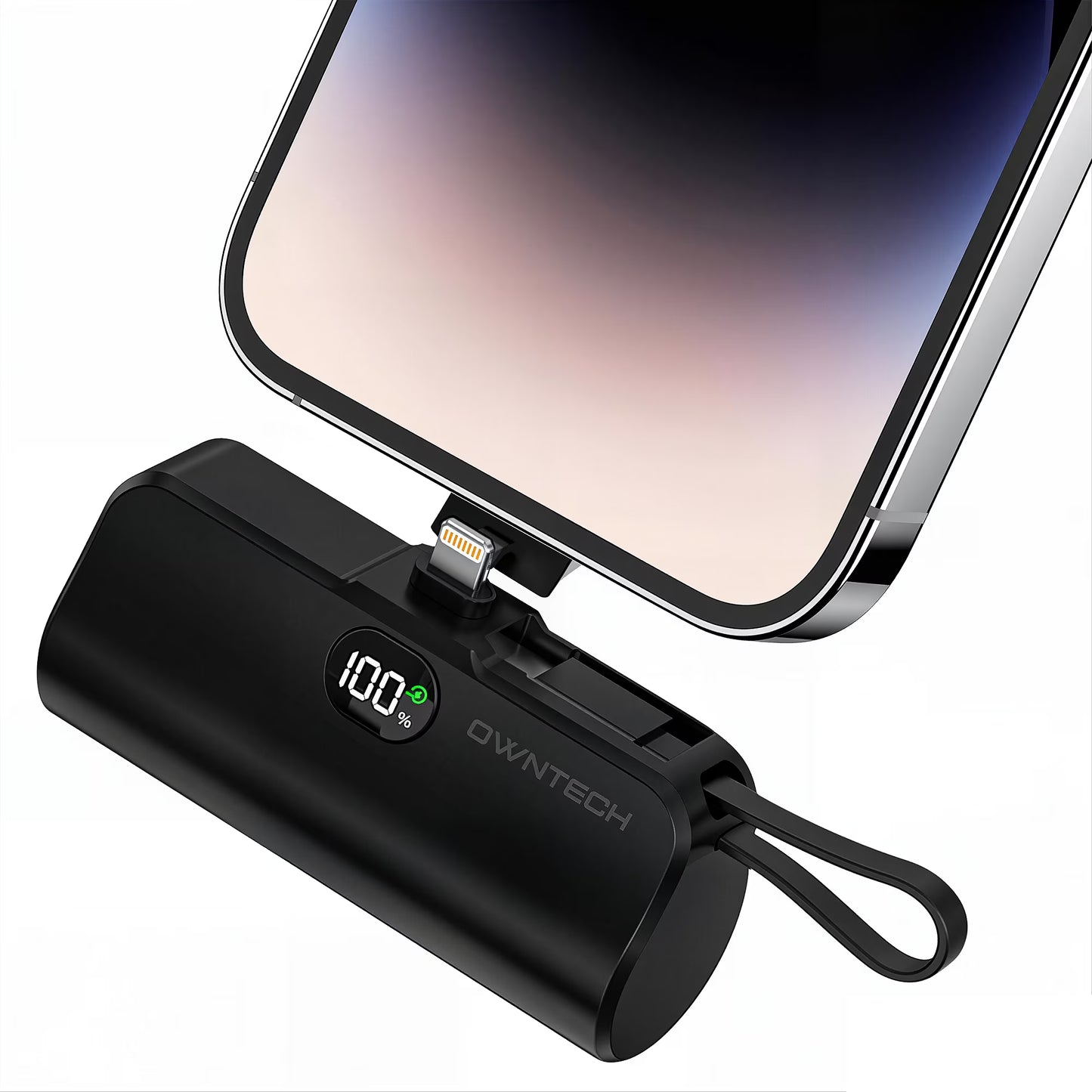 Revolutionary 5000mAh Portable Power Bank with Built-In Cables for iPhone & Android – Fast Charging Mini Battery Pack with LED Display